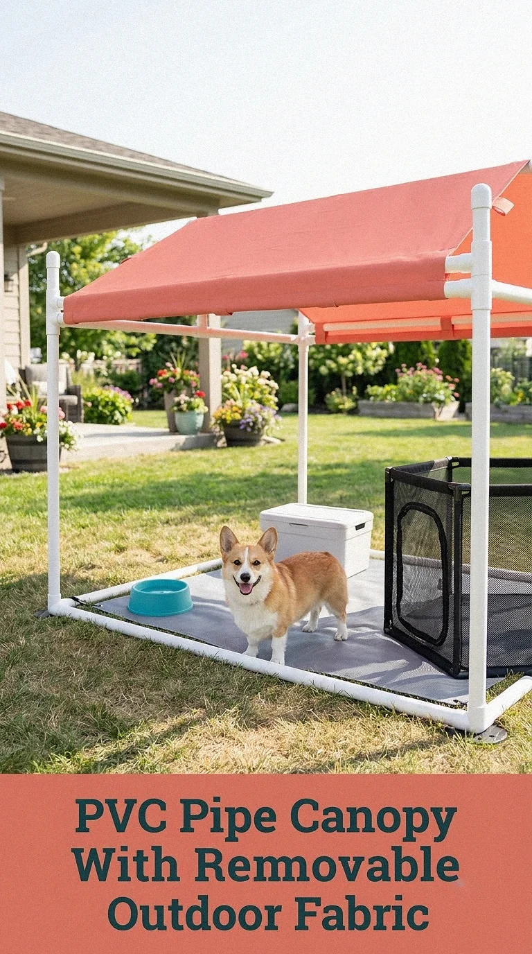 PVC Pipe Canopy With Removable Outdoor Fabric
