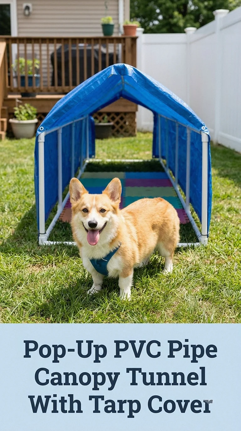Pop-Up PVC Pipe Canopy Tunnel With Tarp Cover