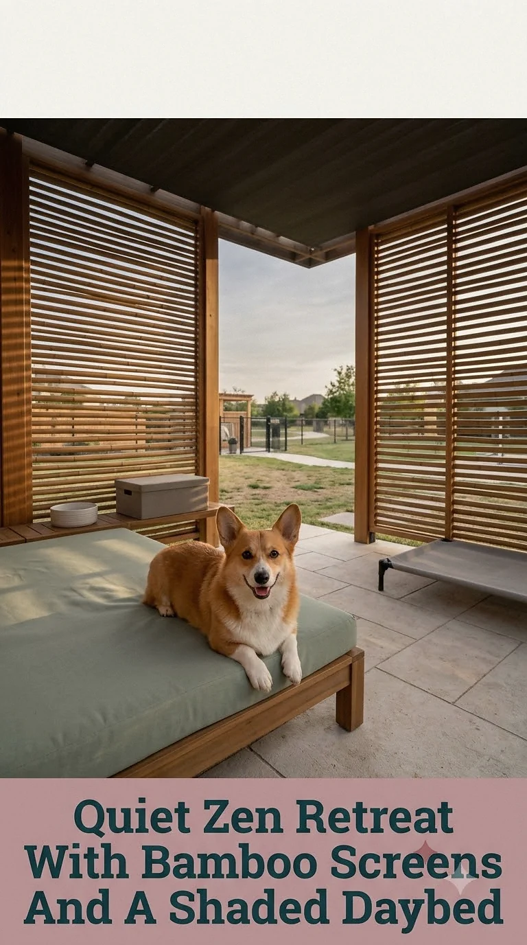 Quiet Zen Retreat With Bamboo Screens And A Shaded Daybed