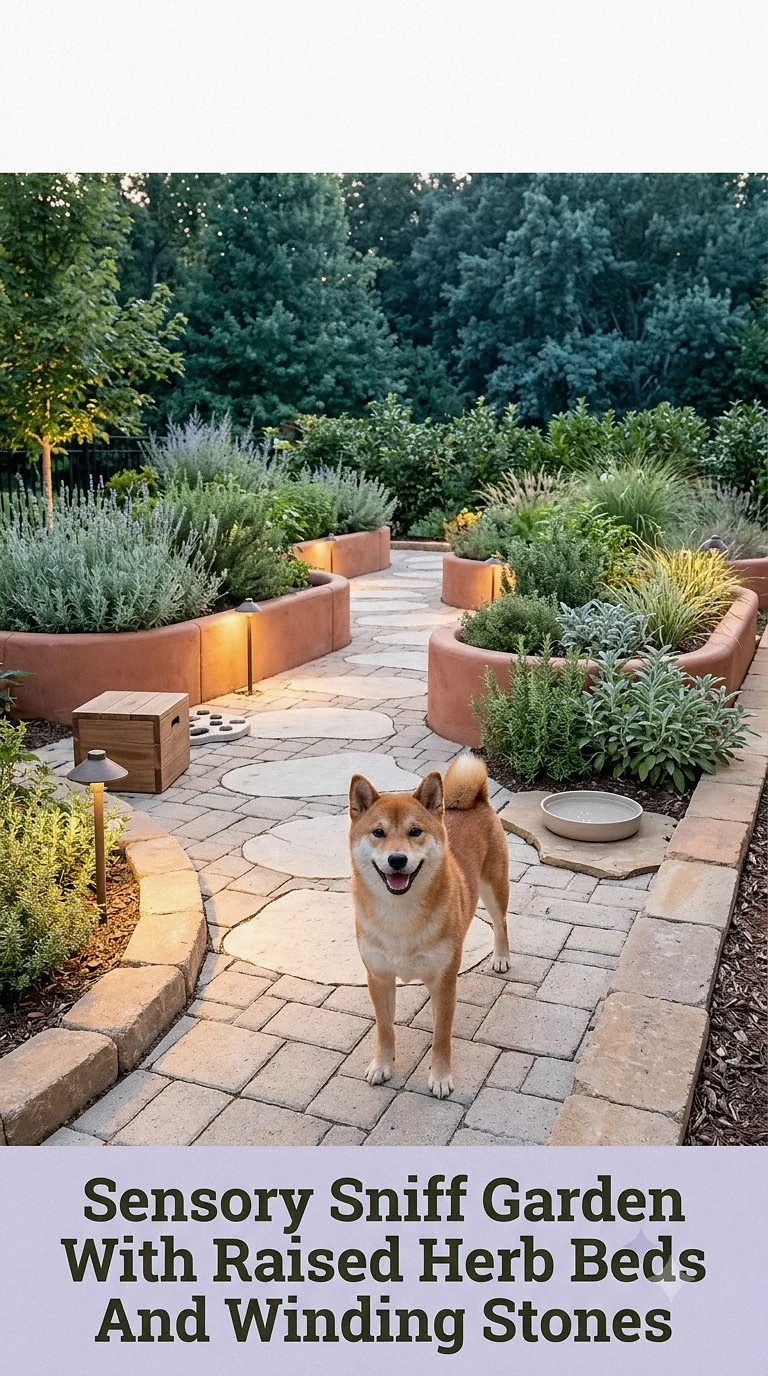 Sensory Sniff Garden With Raised Herb Beds And Winding Stones