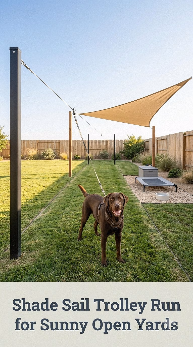 Shade Sail Trolley Run for Sunny Open Yards