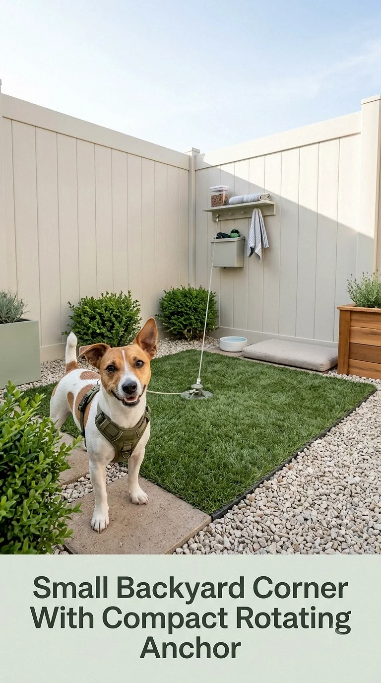 Small Backyard Corner With Compact Rotating Anchor