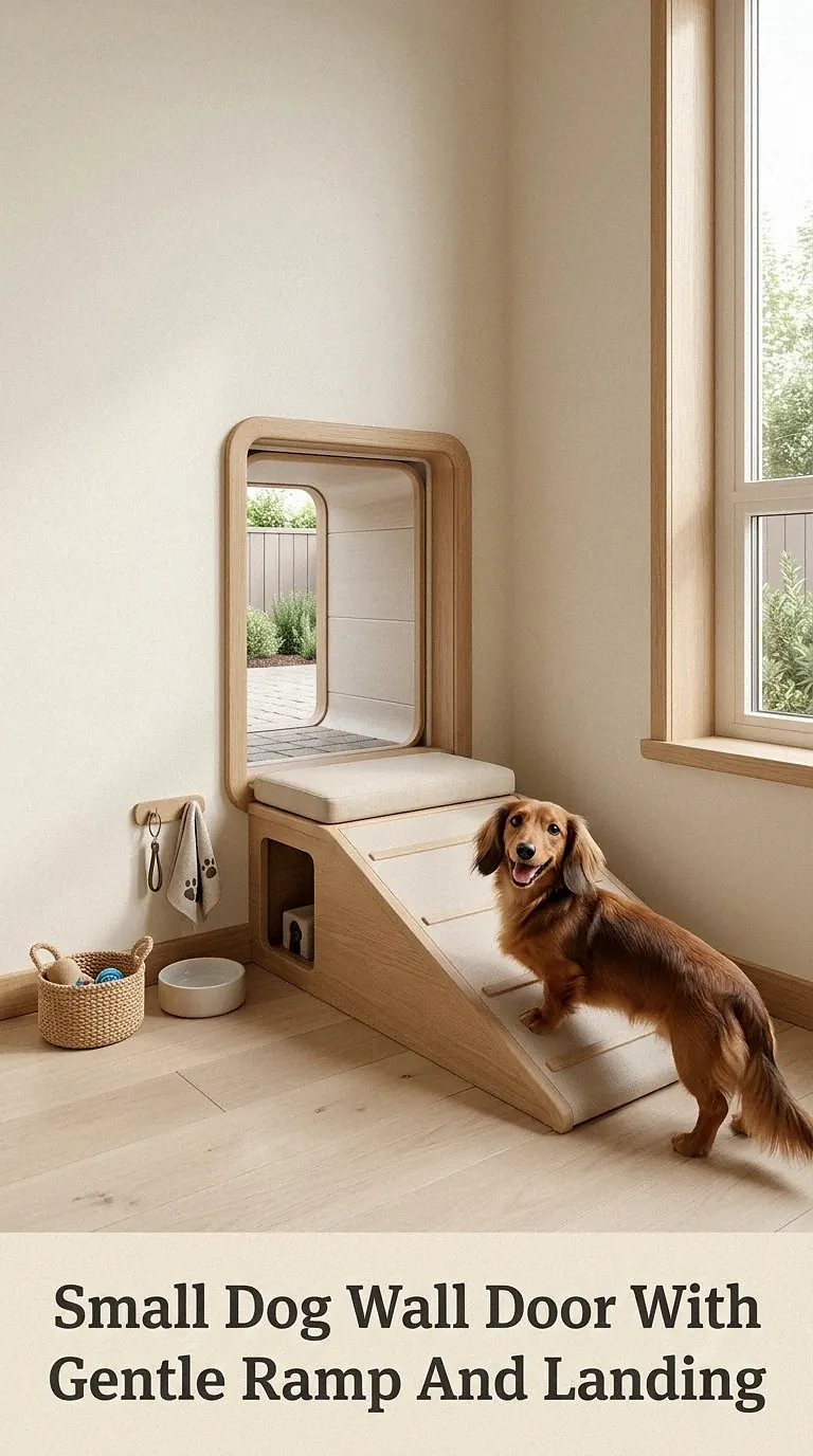 Small Dog Wall Door With Gentle Ramp And Landing