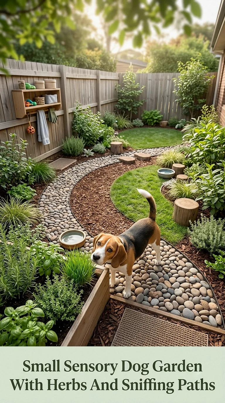 Small Sensory Dog Garden With Herbs And Sniffing Paths