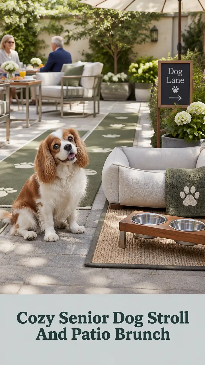 Cozy Senior Dog Stroll And Patio Brunch