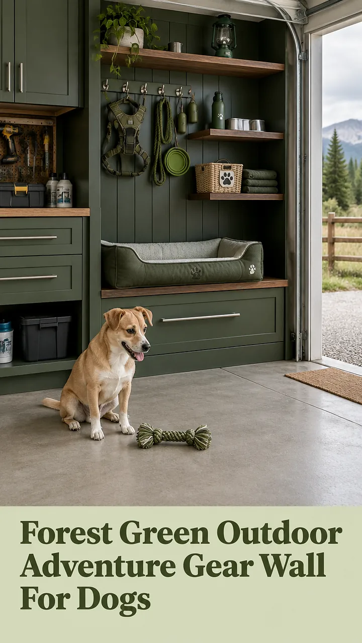 Forest Green Outdoor Adventure Gear Wall For Dogs