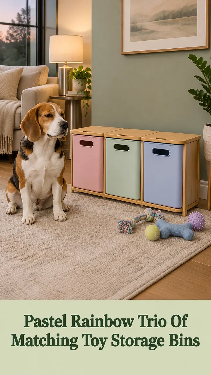 Pastel Rainbow Trio Of Matching Toy Storage Bins
