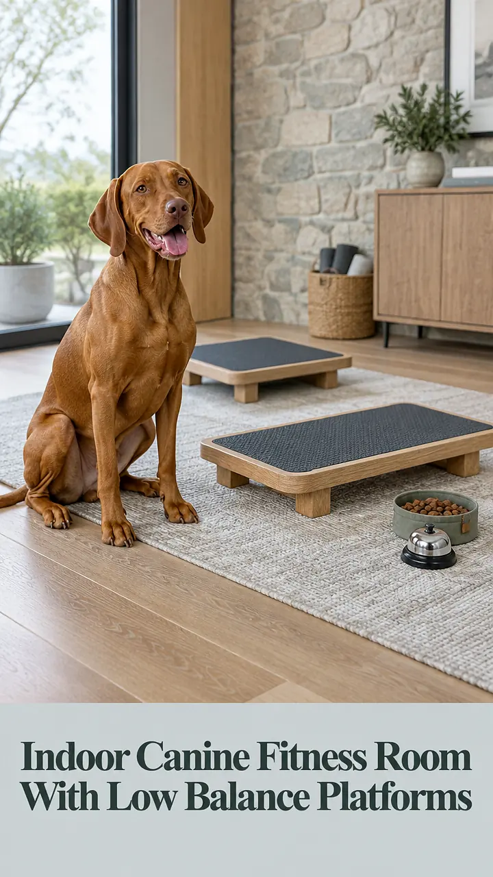 Indoor Canine Fitness Room With Low Balance Platforms
