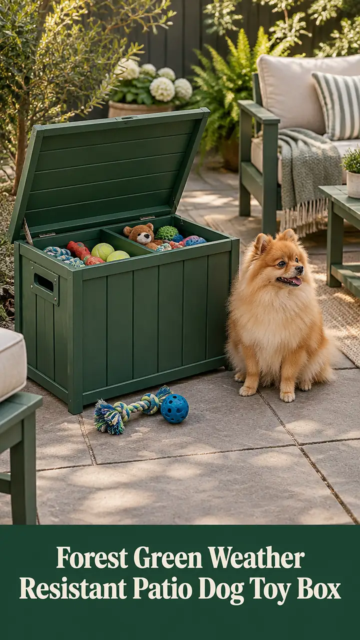 Forest Green Weather Resistant Patio Dog Toy Box