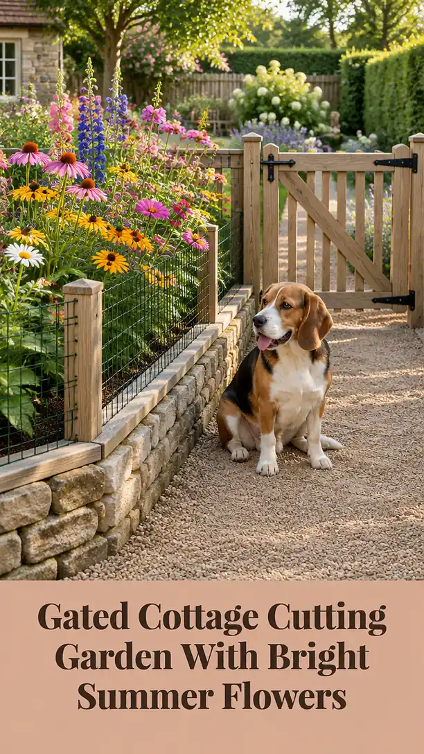 Gated Cottage Cutting Garden With Bright Summer Flowers