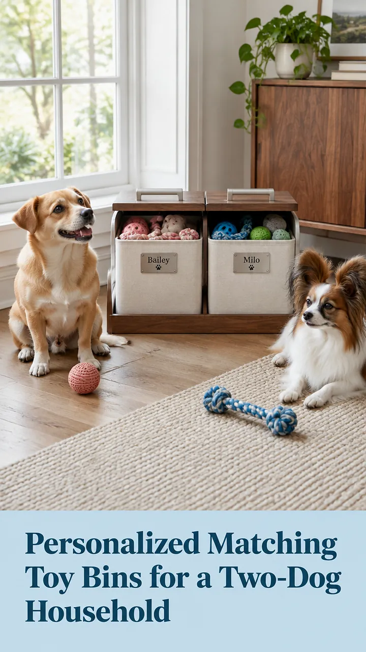 Personalized Matching Toy Bins for a Two-Dog Household