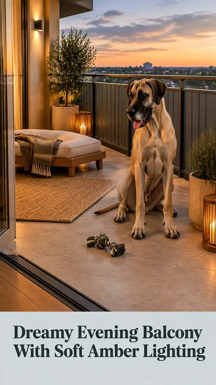 Dreamy Evening Balcony With Soft Amber Lighting