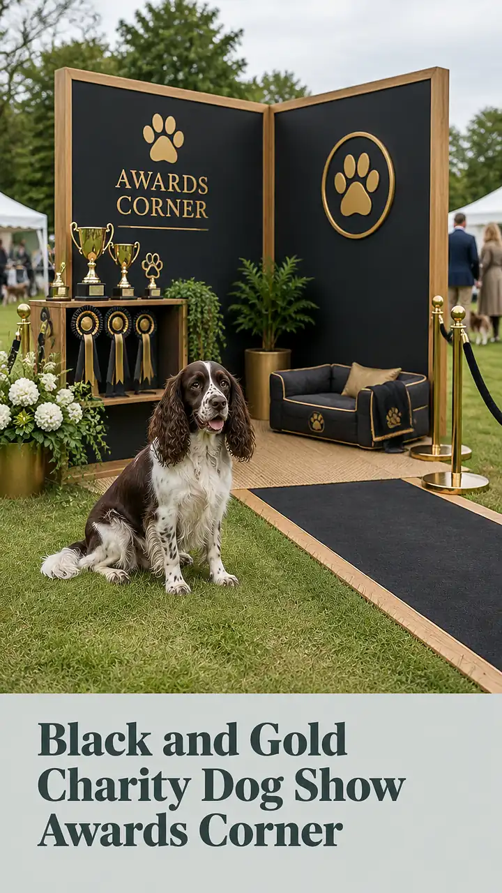 Black and Gold Charity Dog Show Awards Corner