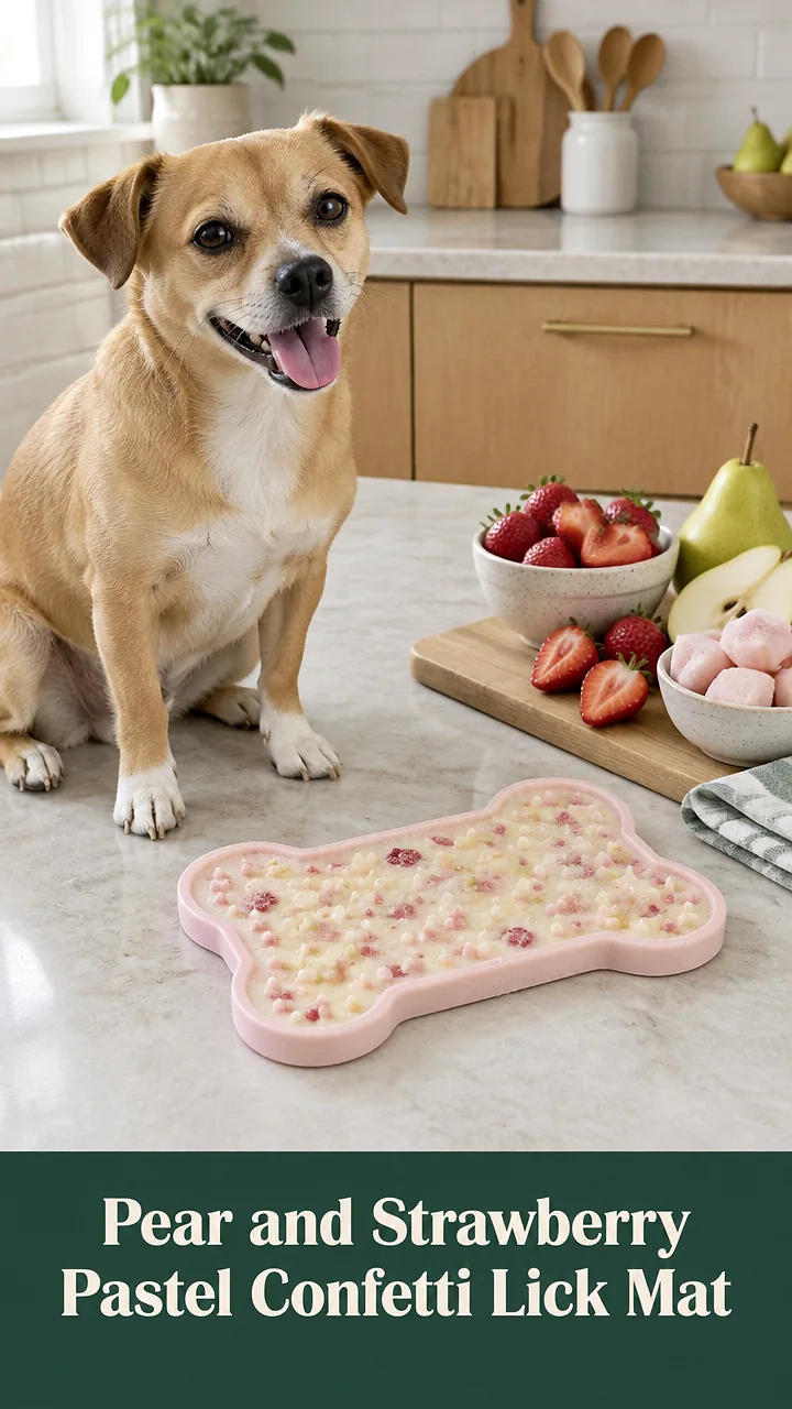 Pear and Strawberry Pastel Confetti Lick Mat
