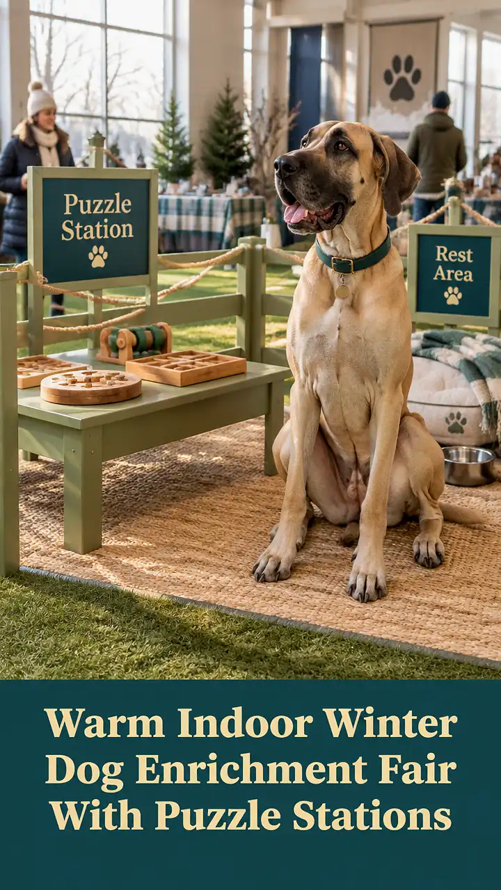 Warm Indoor Winter Dog Enrichment Fair With Puzzle Stations