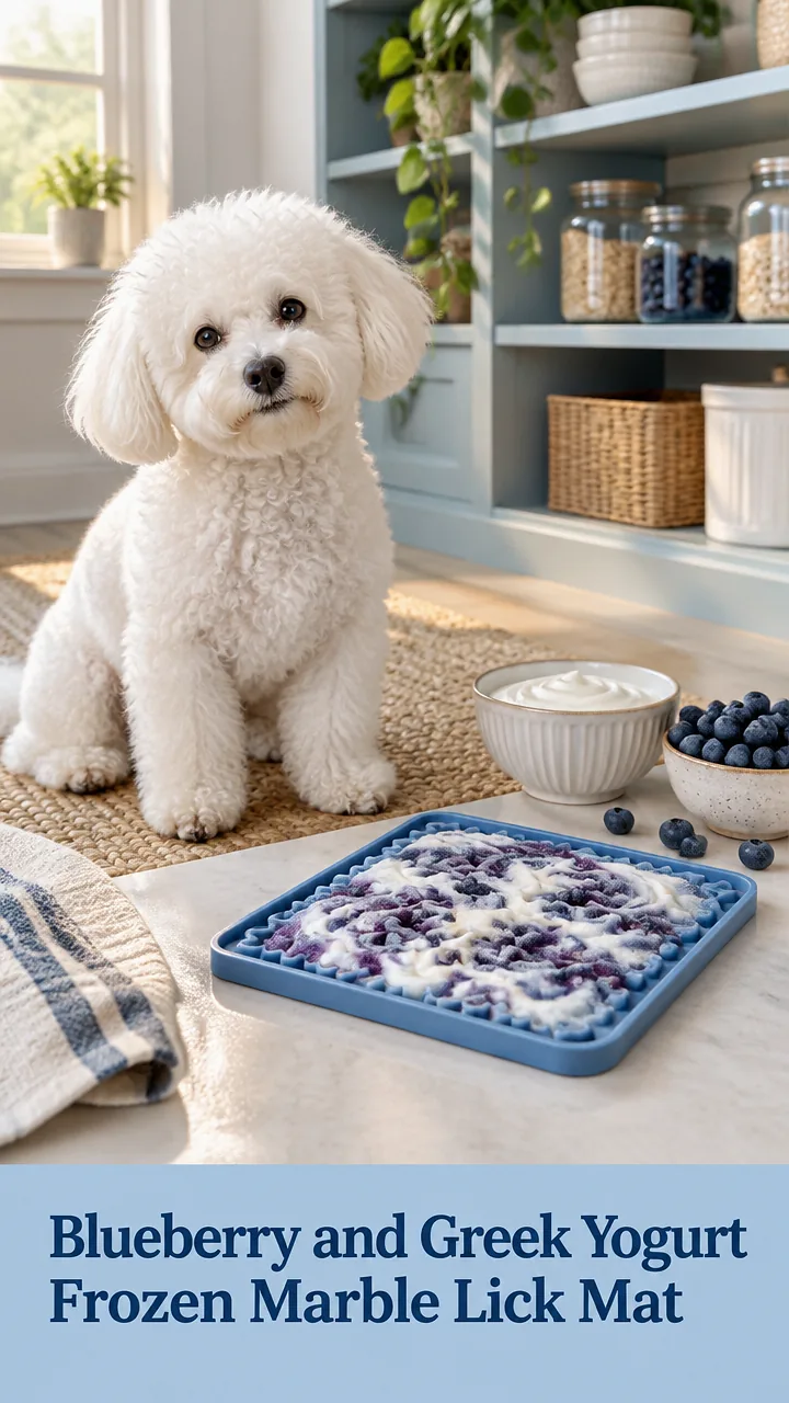 Blueberry and Greek Yogurt Frozen Marble Lick Mat