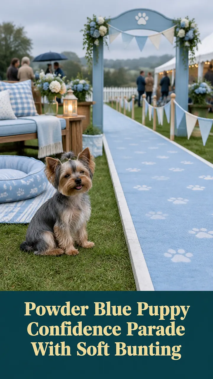 Powder Blue Puppy Confidence Parade With Soft Bunting
