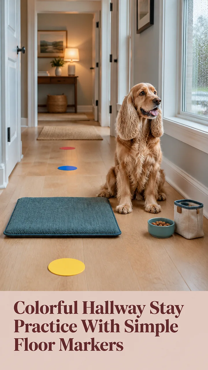 Colorful Hallway Stay Practice With Simple Floor Markers