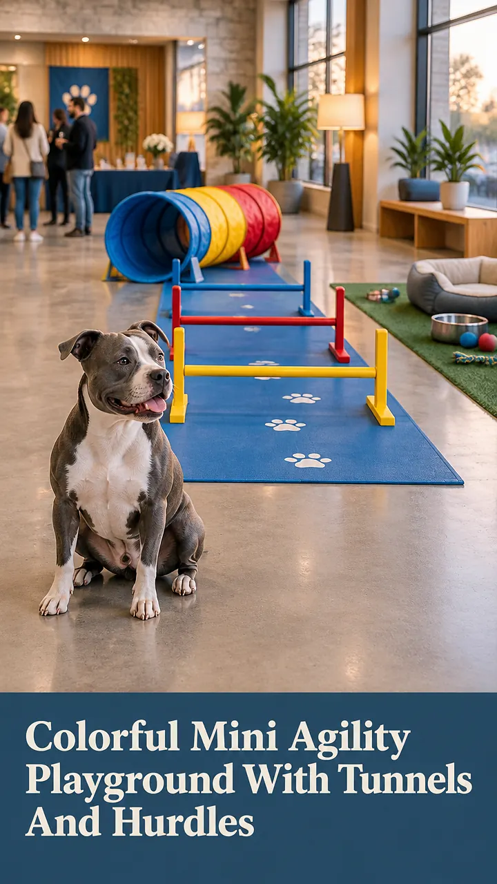 Colorful Mini Agility Playground With Tunnels And Hurdles