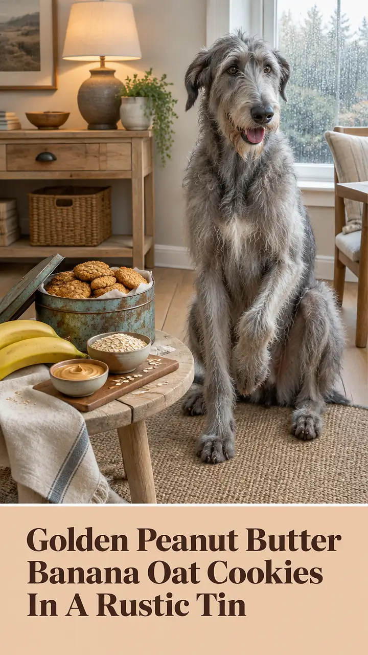 Golden Peanut Butter Banana Oat Cookies In A Rustic Tin