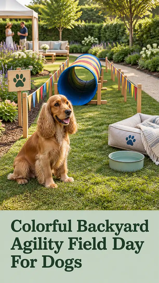 Colorful Backyard Agility Field Day For Dogs