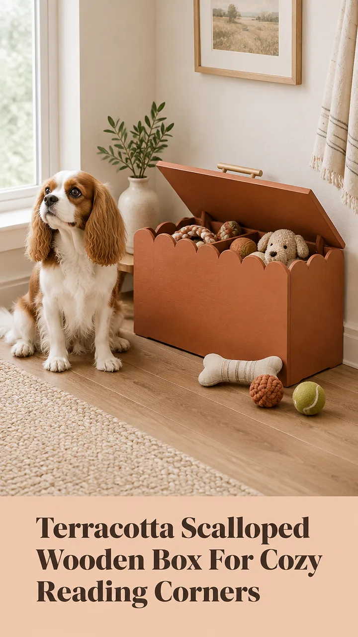 Terracotta Scalloped Wooden Box For Cozy Reading Corners