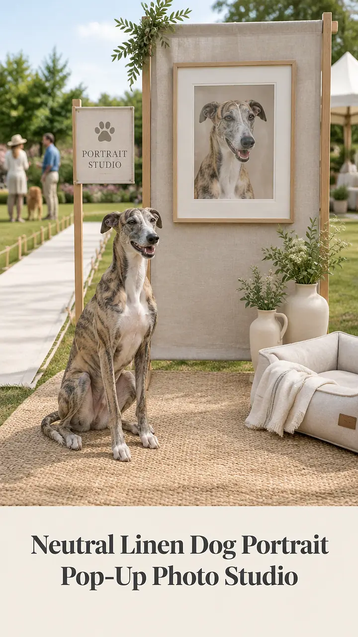 Neutral Linen Dog Portrait Pop-Up Photo Studio