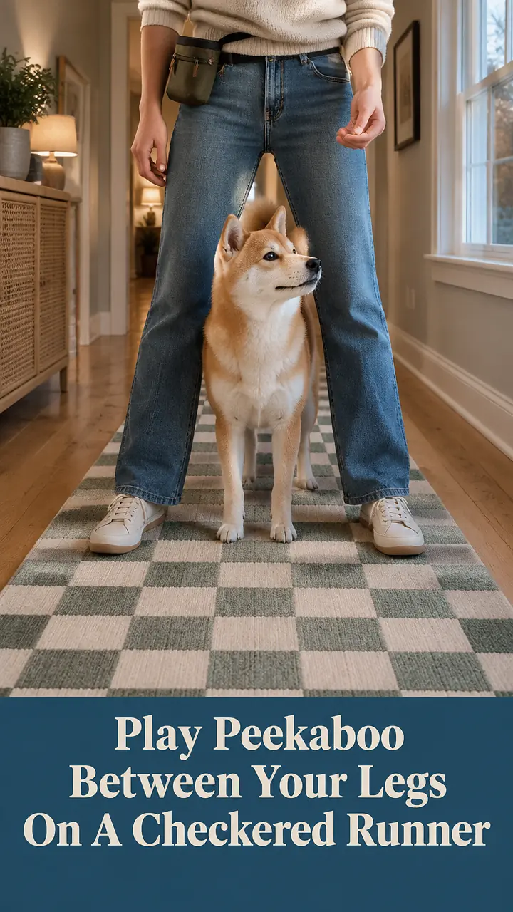 Play Peekaboo Between Your Legs On A Checkered Runner