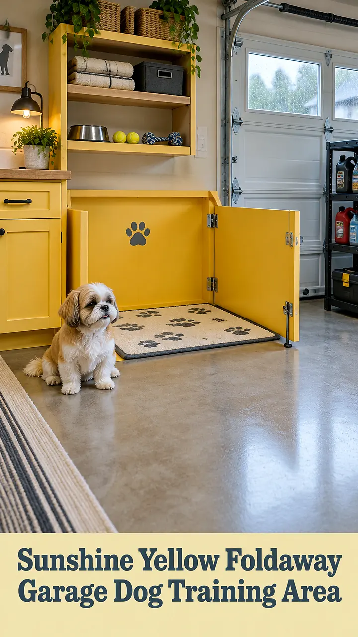 Sunshine Yellow Foldaway Garage Dog Training Area