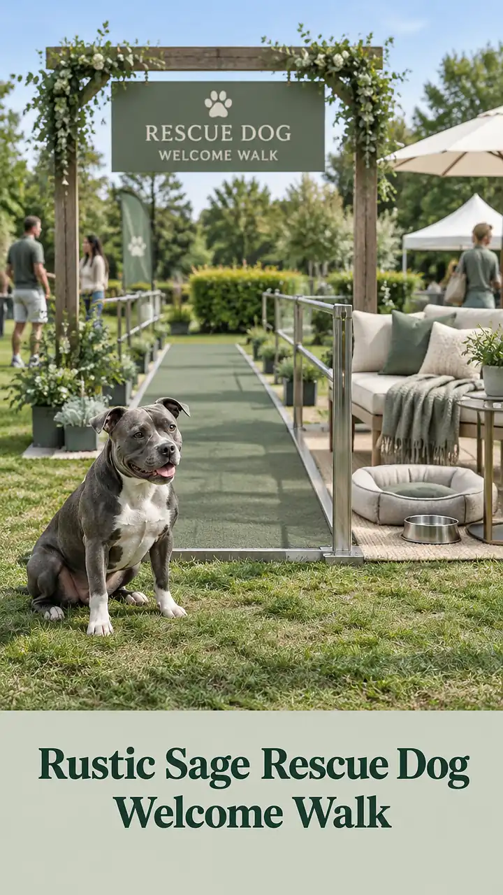 Rustic Sage Rescue Dog Welcome Walk