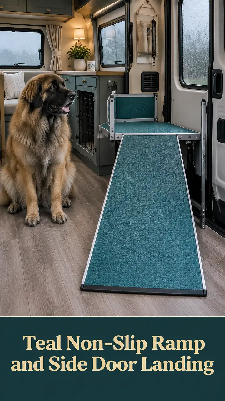 Teal Non-Slip Ramp and Side Door Landing