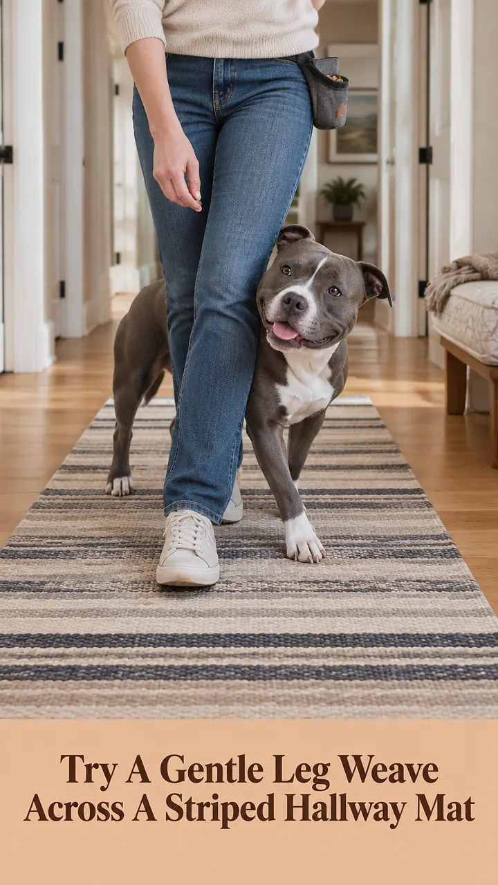 Try A Gentle Leg Weave Across A Striped Hallway Mat